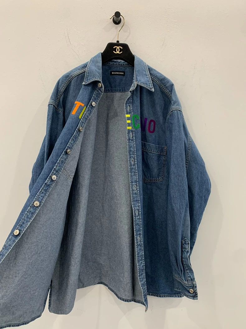 Balenciaga Balenciaga Blue Denim Shirt Jacket Size XS / US 0-2 / IT 36-38 - 3 Thumbnail