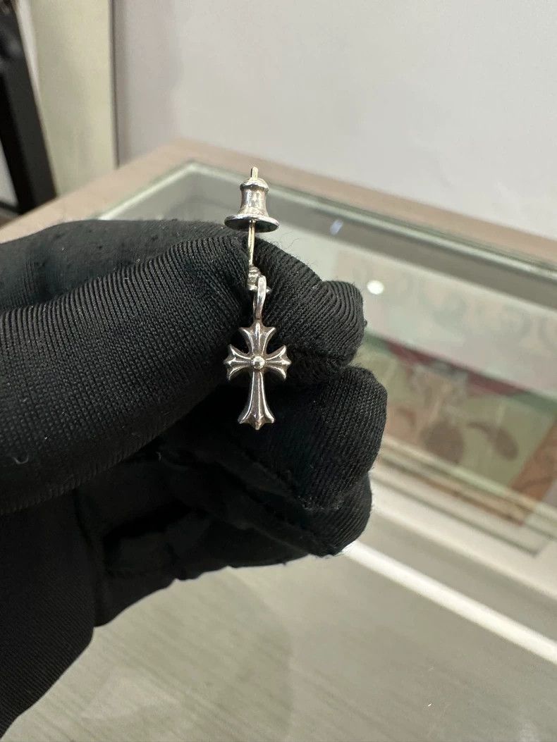 Chrome Hearts Chrome Hearts Babyfat Cross Silver Earrings Size ONE SIZE - 2 Thumbnail
