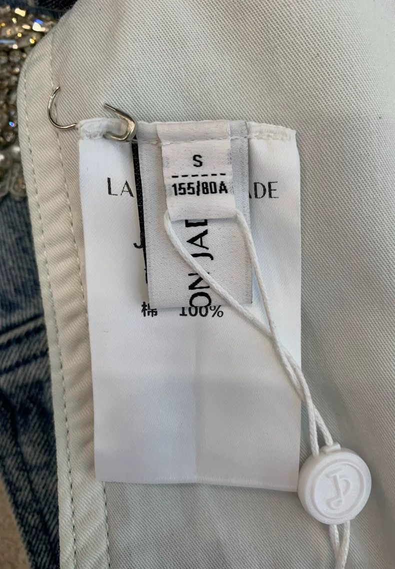 Balmain La Maison Jade Blue Denim Vest With Rhinestones Size S / US 4 / IT 40 - 6 Thumbnail