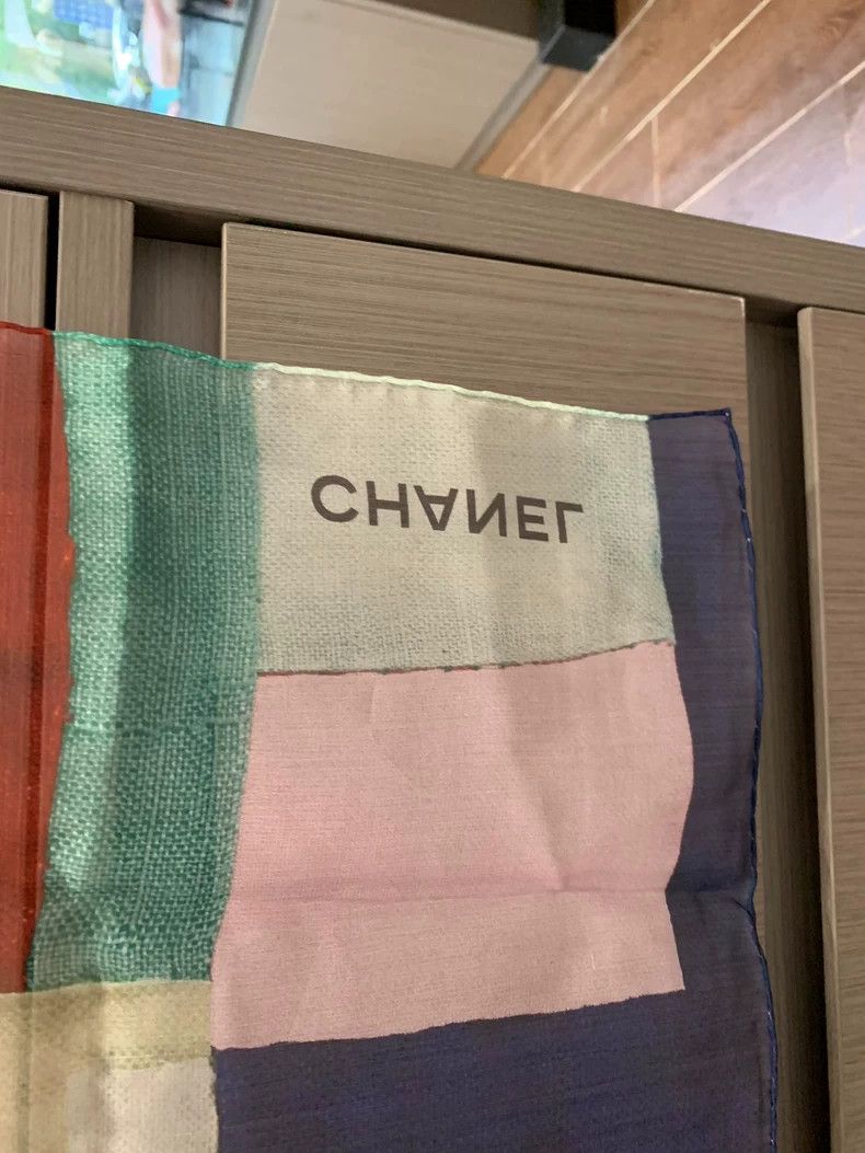 Chanel Chanel Multi-Color Square Logo Silk Scarf Size ONE SIZE - 5 Thumbnail