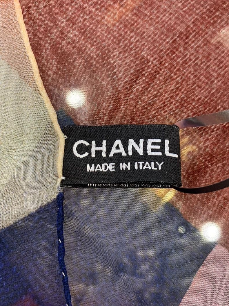 Chanel Chanel Multi-Color Square Logo Silk Scarf Size ONE SIZE - 7 Thumbnail
