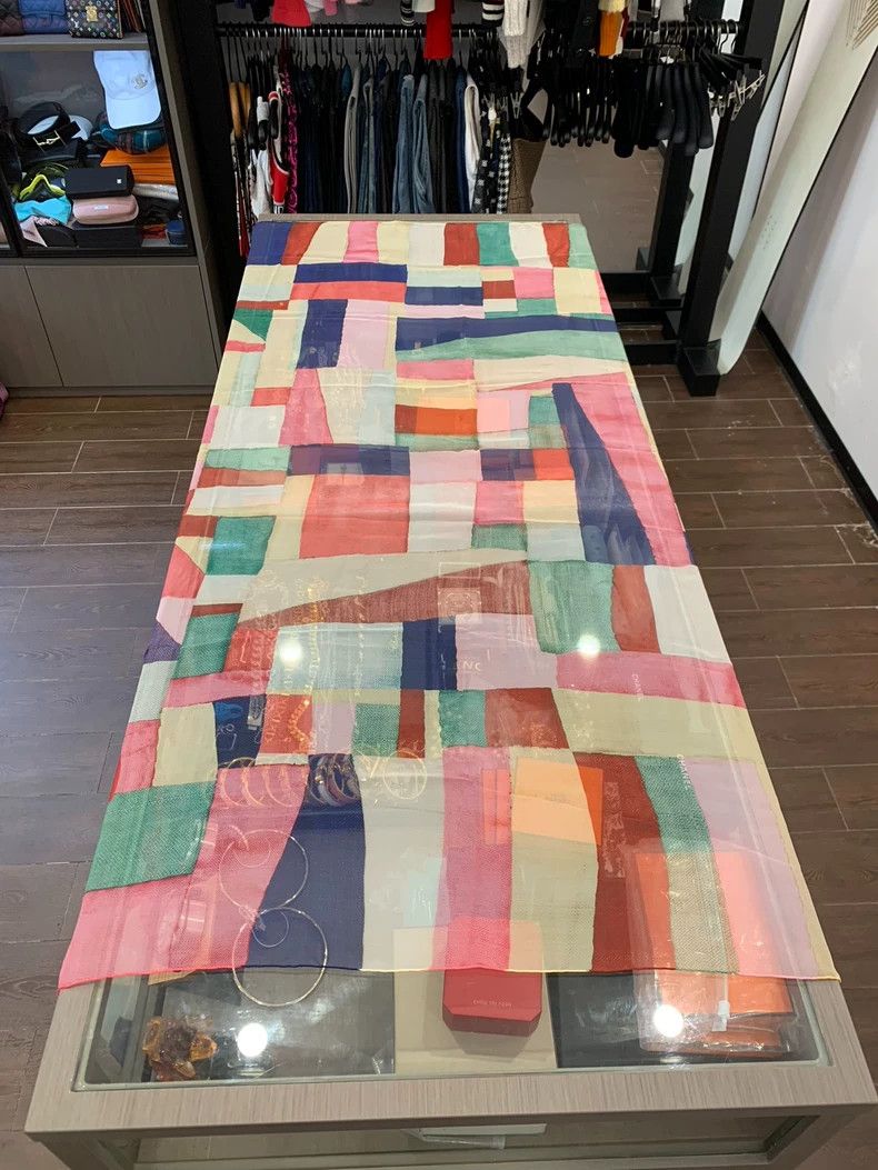 Chanel Chanel Multi-Color Square Logo Silk Scarf Size ONE SIZE - 3 Thumbnail