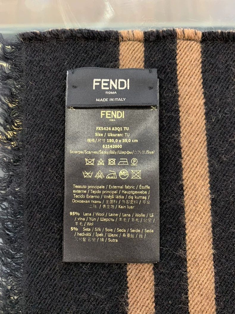 Fendi Fendi FF Logo Wool Women's Scarf Size ONE SIZE - 7 Thumbnail