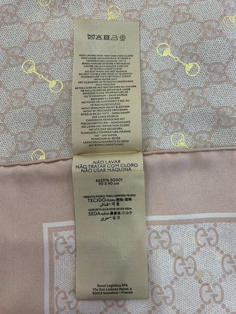 Gucci Gucci Rose Pink GG Logo Silk Scarf Size ONE SIZE - 9 Thumbnail