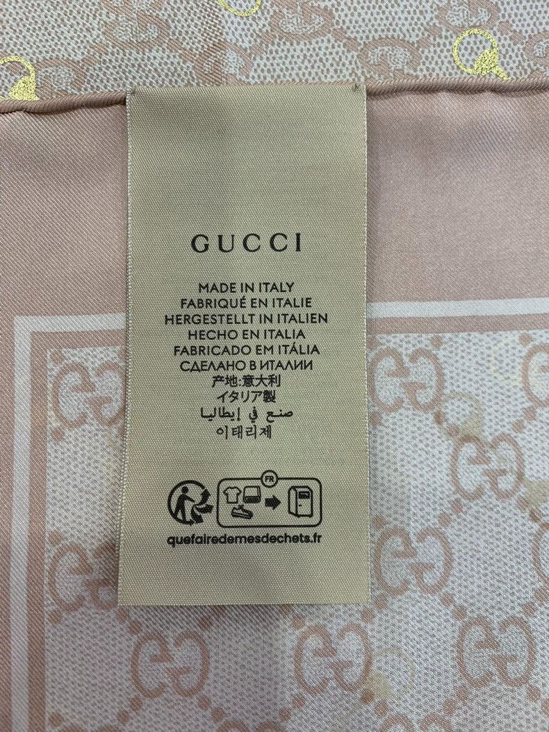 Gucci Gucci Rose Pink GG Logo Silk Scarf Size ONE SIZE - 8 Thumbnail