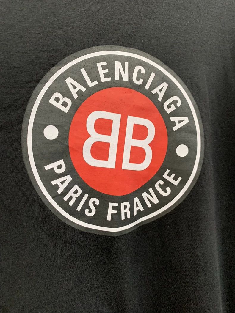 Balenciaga Balenciaga BB Print Black Short Sleeve Tee Size L / US 10 / IT 46 - 3 Thumbnail