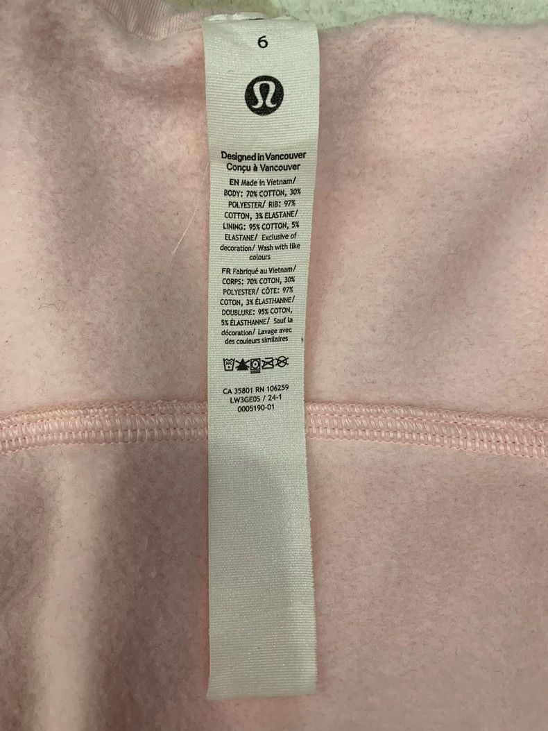 Missing Since Thursday Lululemon Scuba Pink Cropped Jacket Size M / US 6-8 / IT 42-44 - 4 Thumbnail
