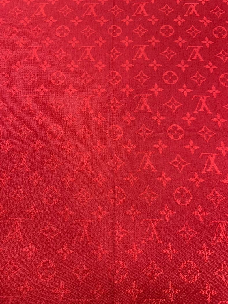 Louis Vuitton Louis Vuitton Red Monogram Silk Scarf Size ONE SIZE - 4 Thumbnail