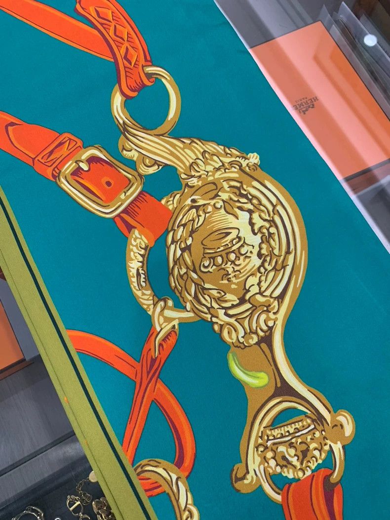 Hermes Hermes Green Horseshoe Logo Wide Ribbon Size ONE SIZE - 6 Thumbnail