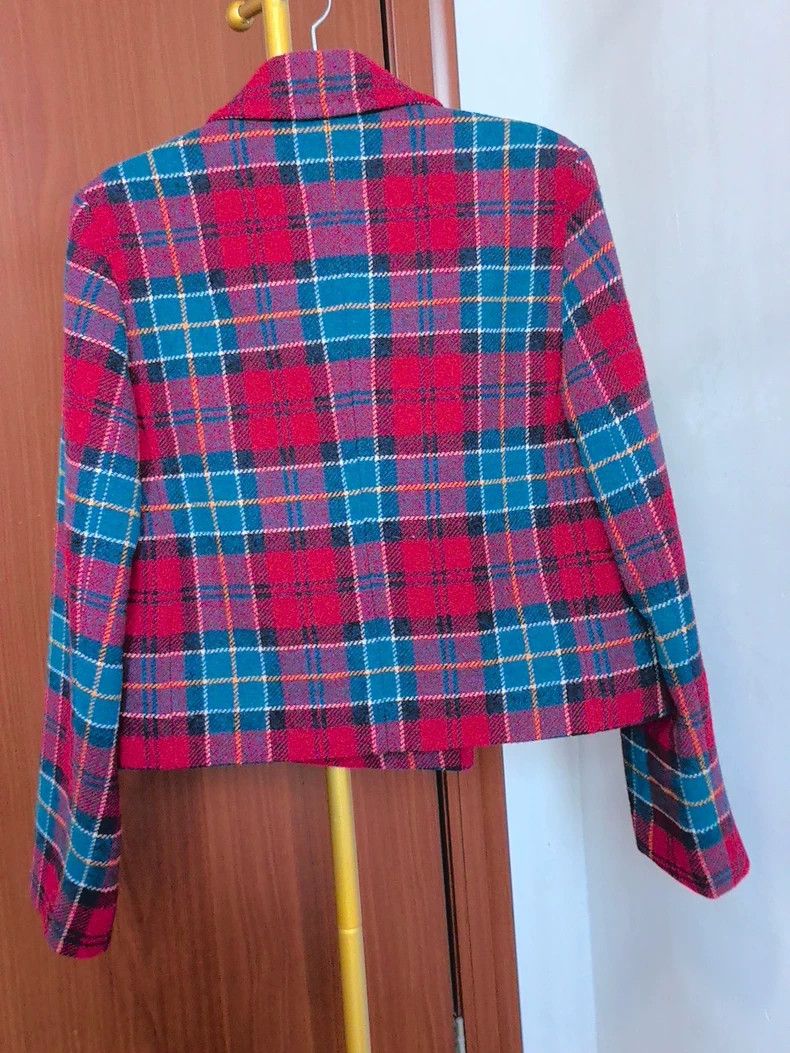 Vivienne Westwood VW Red Blue Plaid Wool Blazer - dmc Size M / US 6-8 / IT 42-44 - 2 Thumbnail