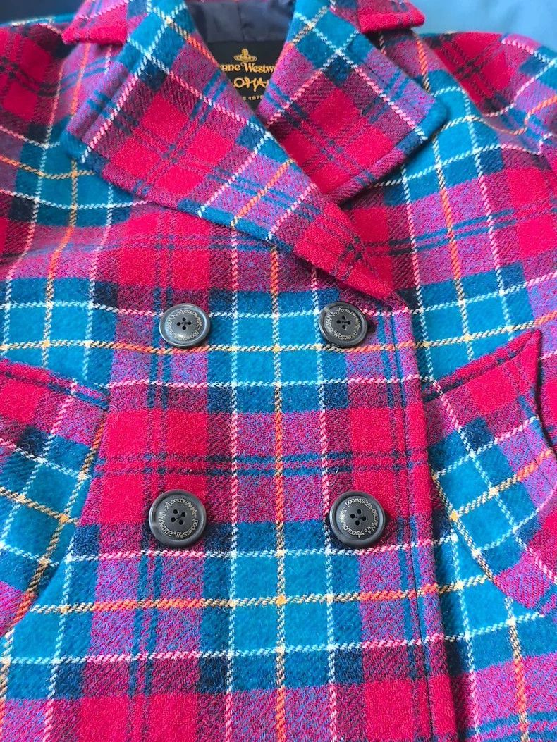 Vivienne Westwood VW Red Blue Plaid Wool Blazer - dmc Size M / US 6-8 / IT 42-44 - 3 Thumbnail
