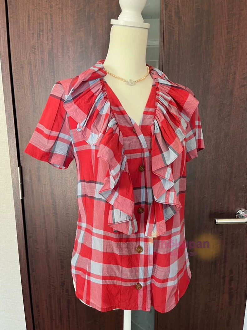 Vivienne Westwood Vivienne Westwood Ruffled Check Blouse - dmc Size M / US 6-8 / IT 42-44 - 2 Thumbnail