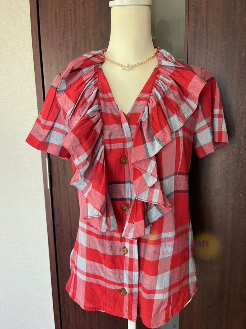 Vivienne Westwood Vivienne Westwood Ruffled Check Blouse - dmc Size M / US 6-8 / IT 42-44 - 3 Thumbnail