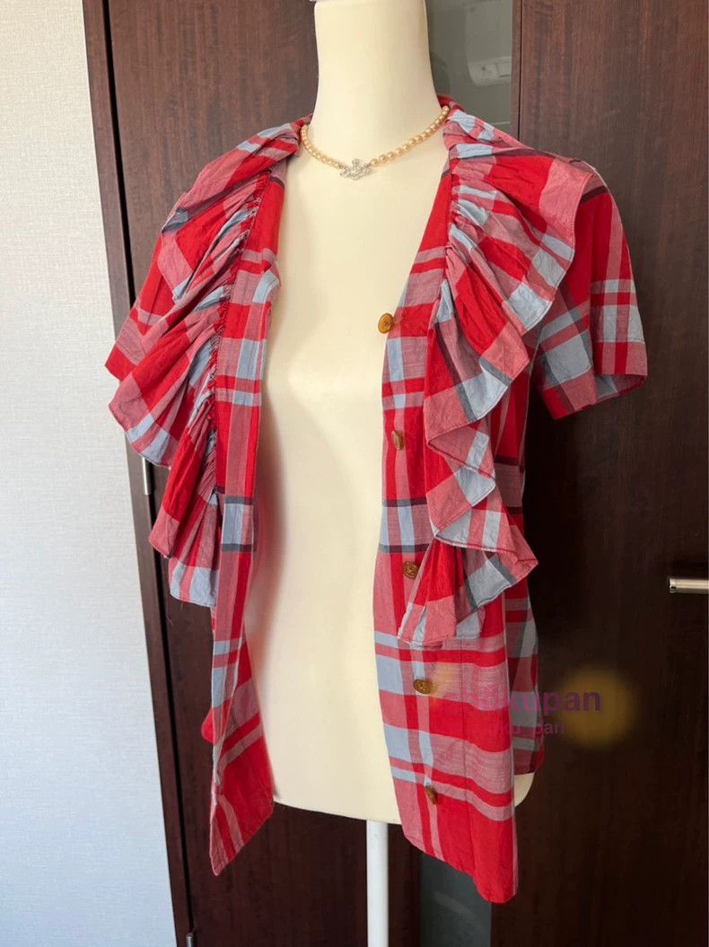 Vivienne Westwood Vivienne Westwood Ruffled Check Blouse - dmc Size M / US 6-8 / IT 42-44 - 7 Thumbnail