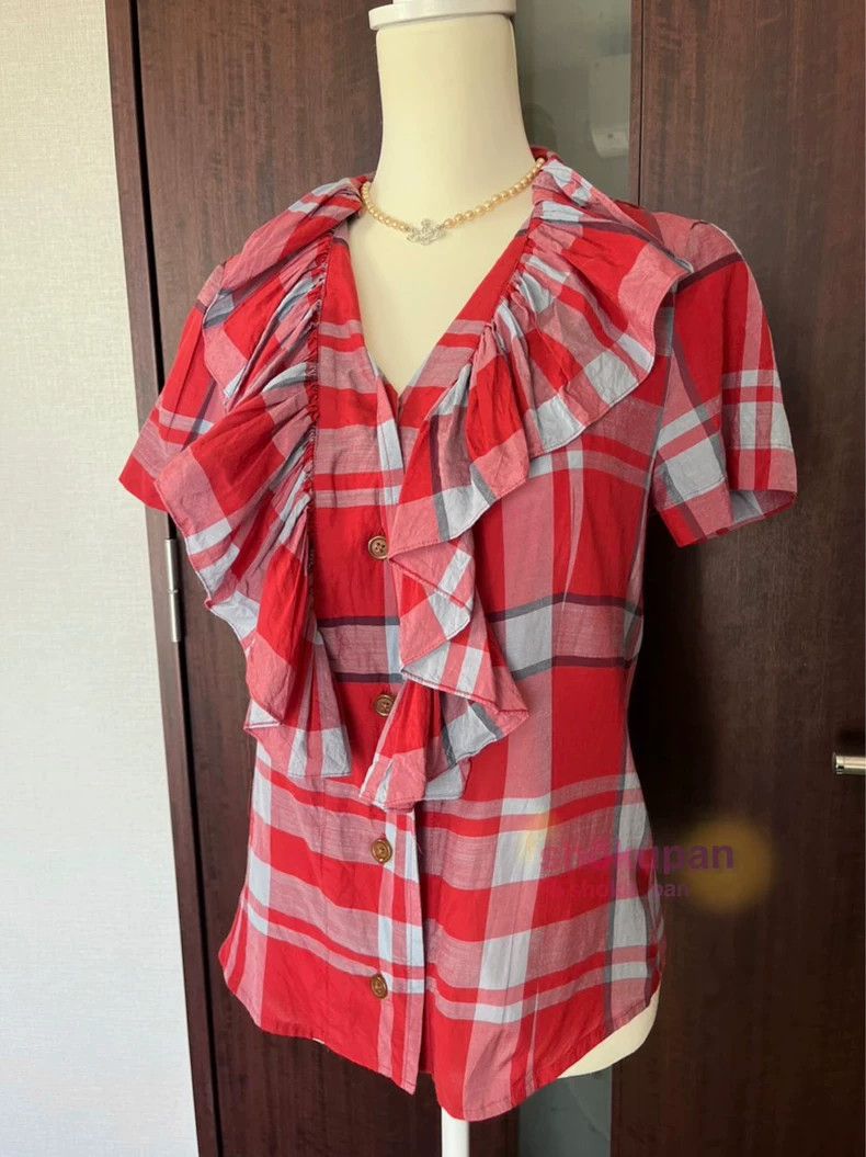 Vivienne Westwood Vivienne Westwood Ruffled Check Blouse - dmc Size M / US 6-8 / IT 42-44 - 6 Thumbnail