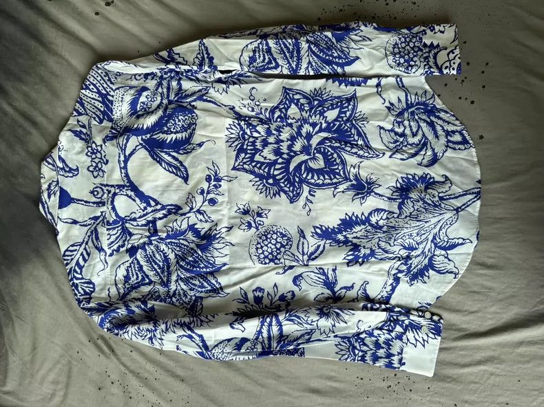 Vivienne Westwood Vivienne Westwood Blue Floral Curved Shirt - dmc Size M / US 6-8 / IT 42-44 - 2 Thumbnail