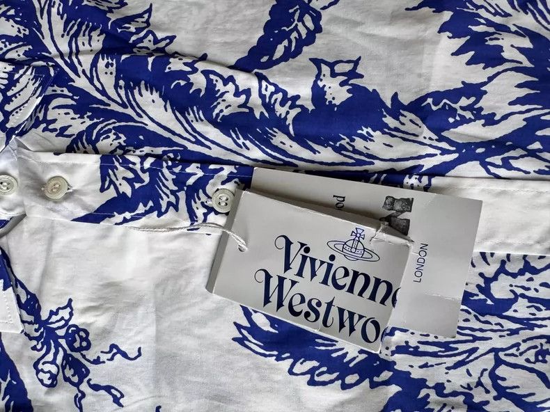 Vivienne Westwood Vivienne Westwood Blue Floral Curved Shirt - dmc Size M / US 6-8 / IT 42-44 - 4 Thumbnail