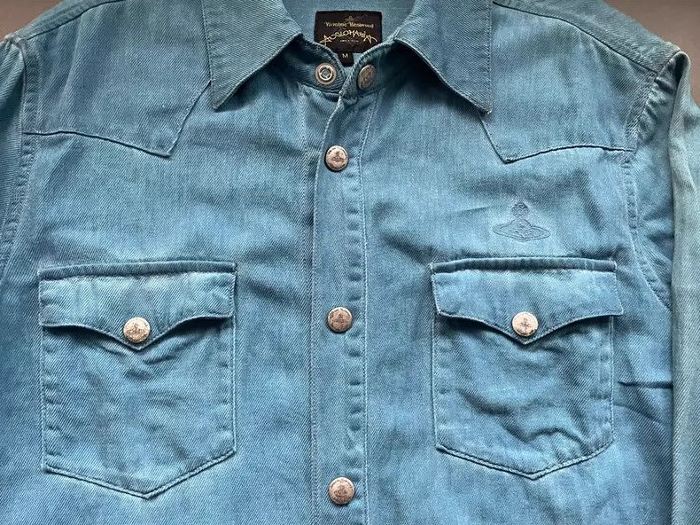 Vivienne Westwood Vivienne Westwood Distressed Denim Shirt - dmc Size M / US 6-8 / IT 42-44 - 6 Thumbnail