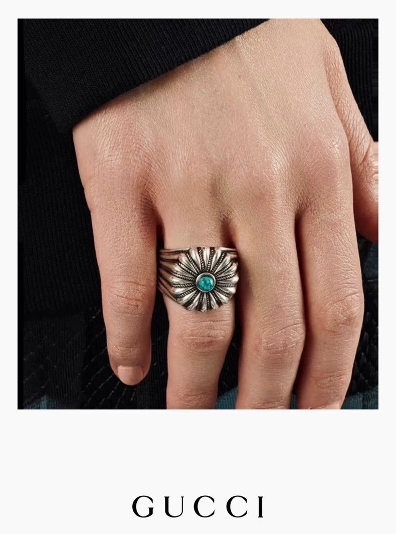 Gucci Gucci 23SS Turquoise 925 Silver Ring - dmc Size ONE SIZE - 8 Thumbnail