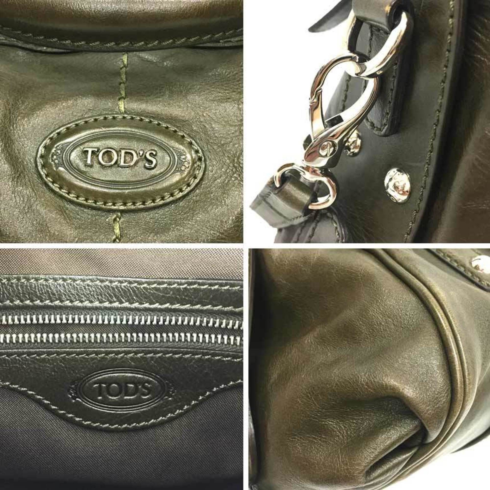 Tod's TOD'S Leather Handbag/Shoulder Bag in Khaki Size ONE SIZE - 3 Thumbnail