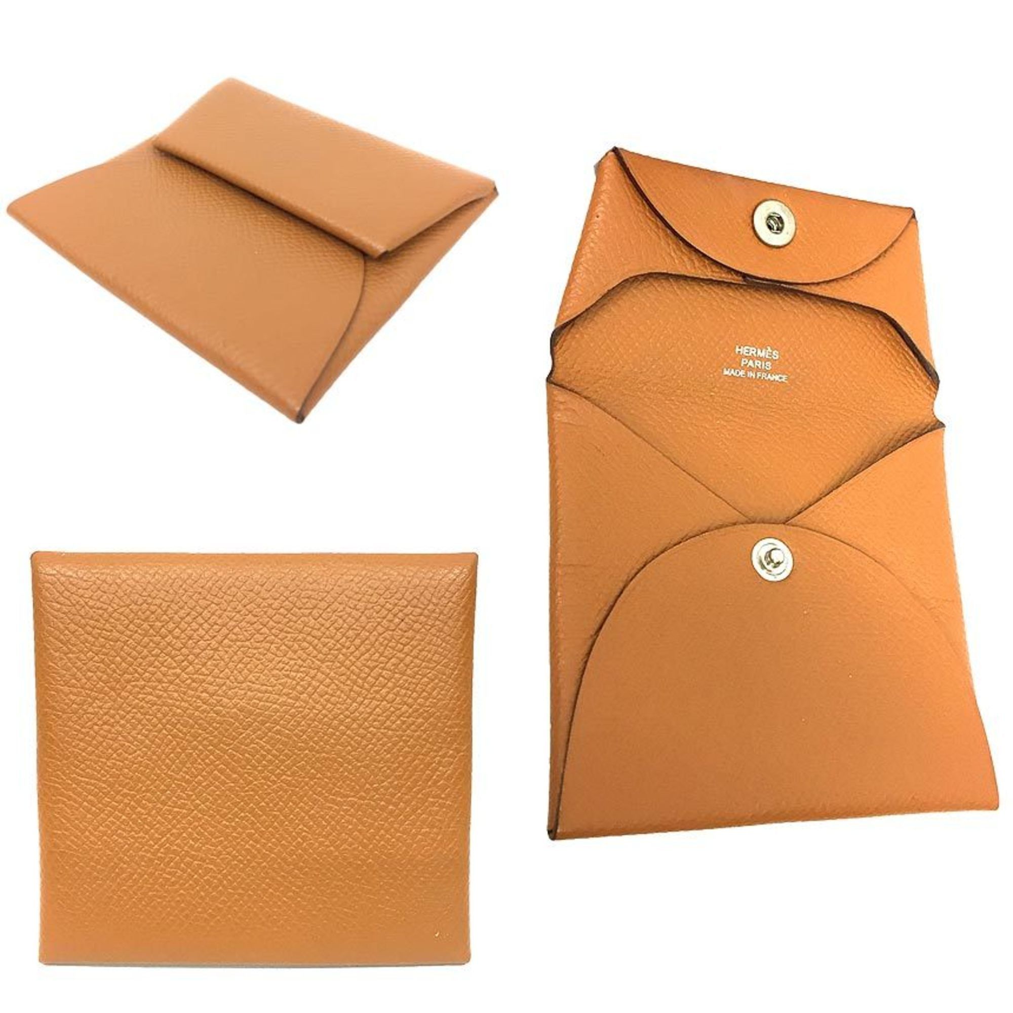 Hermes Hermes Hermès Bastia Coin Case, Porte-Monnaie Bastia, Gold, Camel Brown, Epsom Leather, C Stamp, Wallet Size ONE SIZE - 2 Thumbnail
