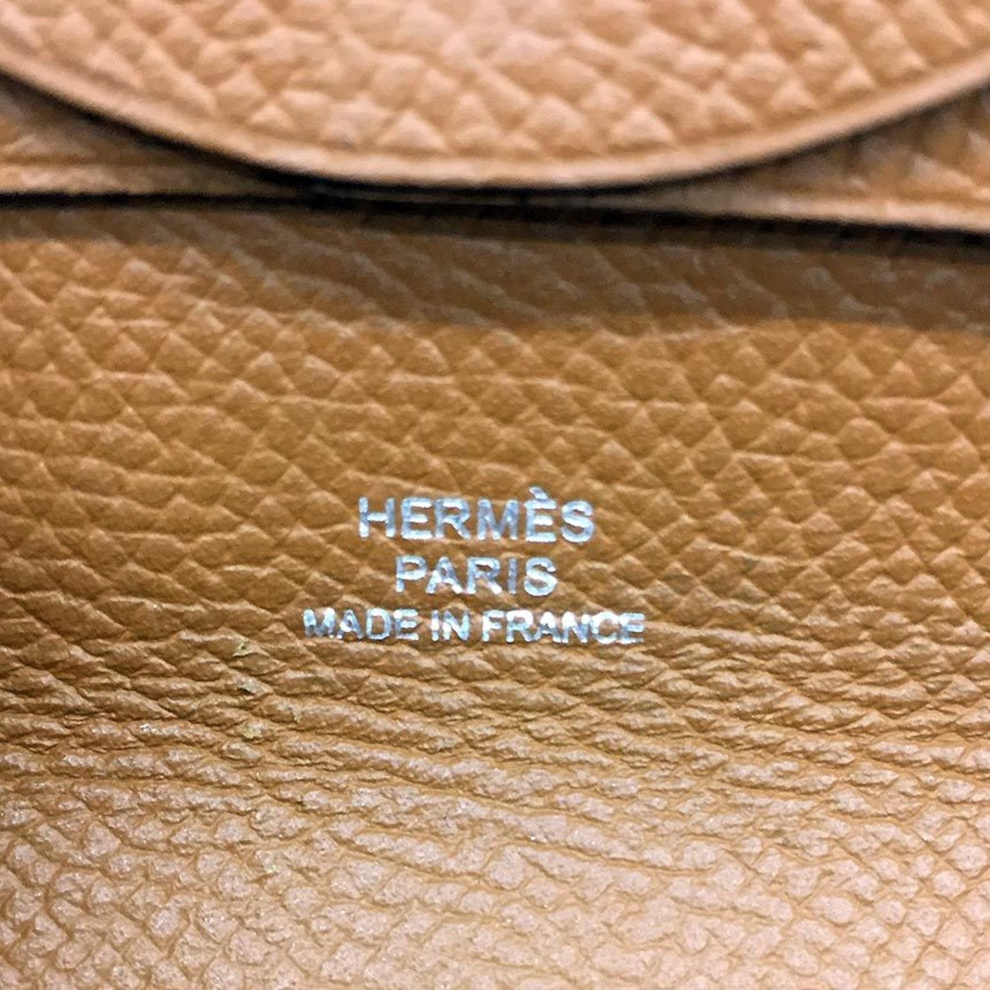 Hermes Hermes Hermès Bastia Coin Case, Porte-Monnaie Bastia, Gold, Camel Brown, Epsom Leather, C Stamp, Wallet Size ONE SIZE - 3 Thumbnail