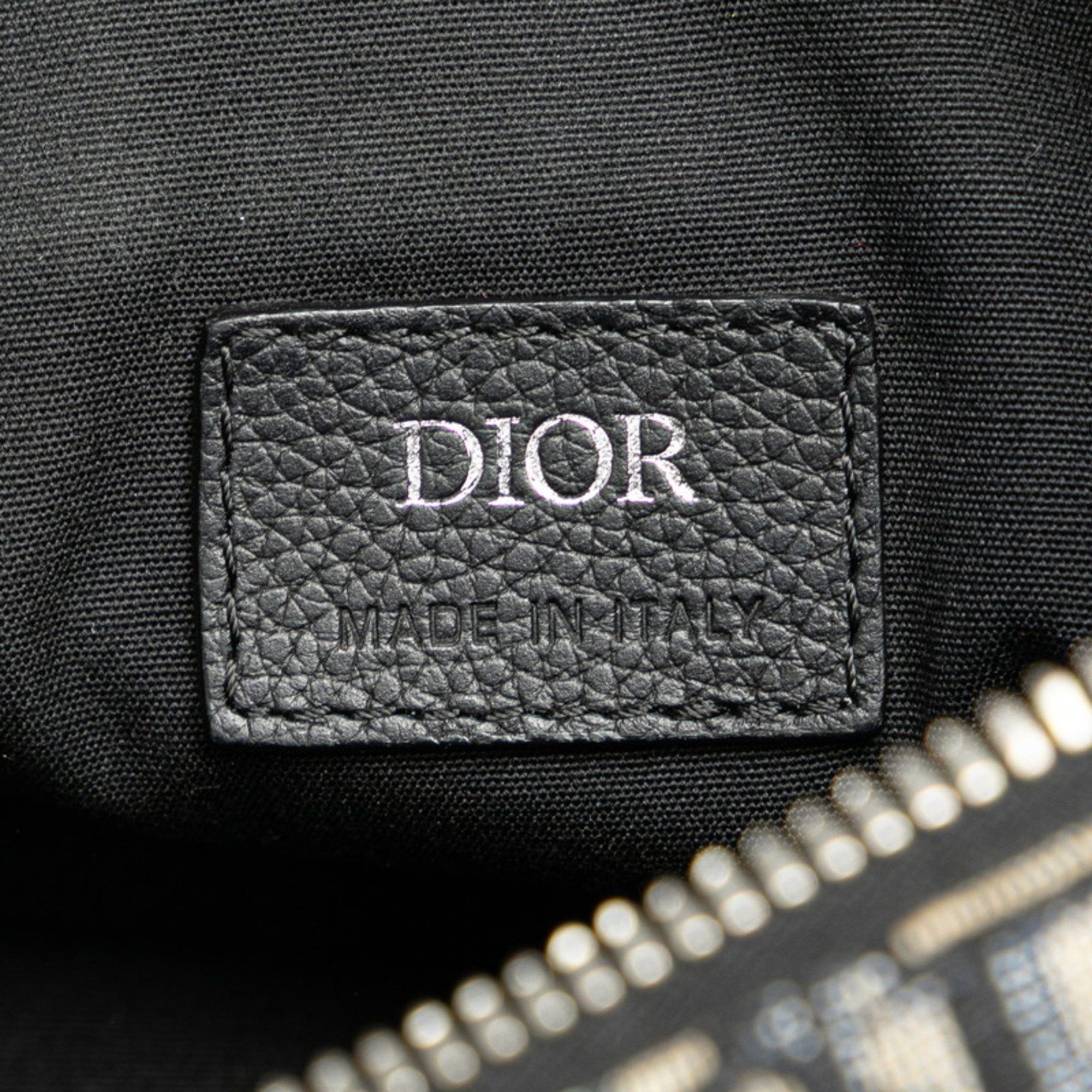 Dior Christian Dior Dior Oblique Saddle Bag, Body Shoulder Navy, Beige, Canvas, Leather, Women's, Size ONE SIZE - 10 Thumbnail