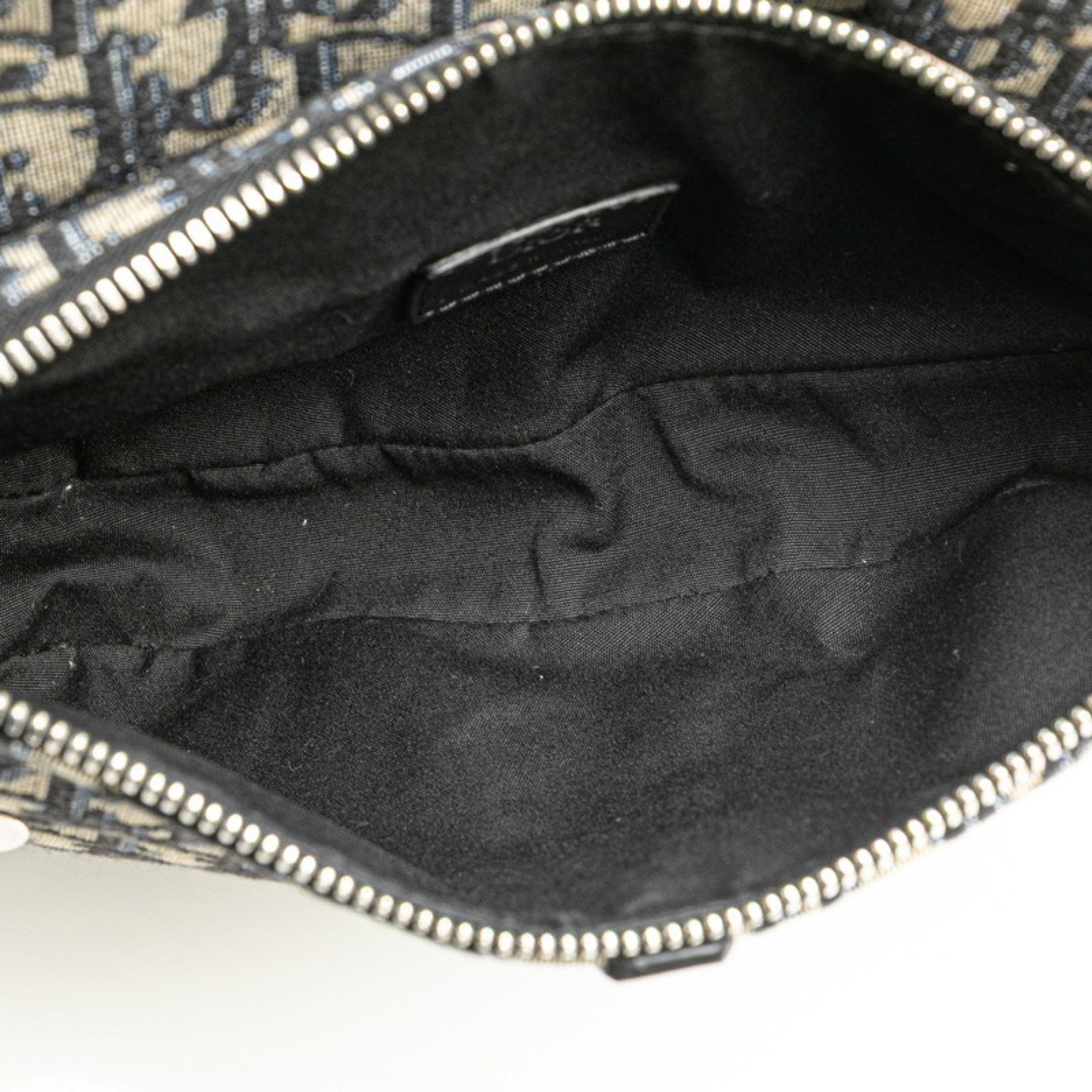 Dior Christian Dior Dior Oblique Saddle Bag, Body Shoulder Navy, Beige, Canvas, Leather, Women's, Size ONE SIZE - 7 Thumbnail