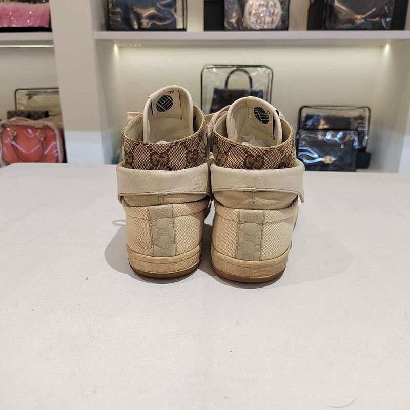 Gucci Gucci Brown High-Top Logo Sneakers for Men and Women 0079 Size US 6.5 / EU 39-40 - 3 Thumbnail