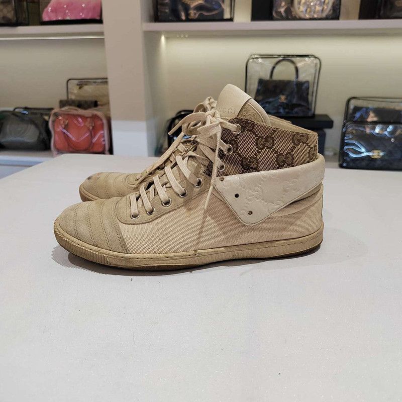 Gucci Gucci Brown High-Top Logo Sneakers for Men and Women 0079 Size US 6.5 / EU 39-40 - 5 Thumbnail