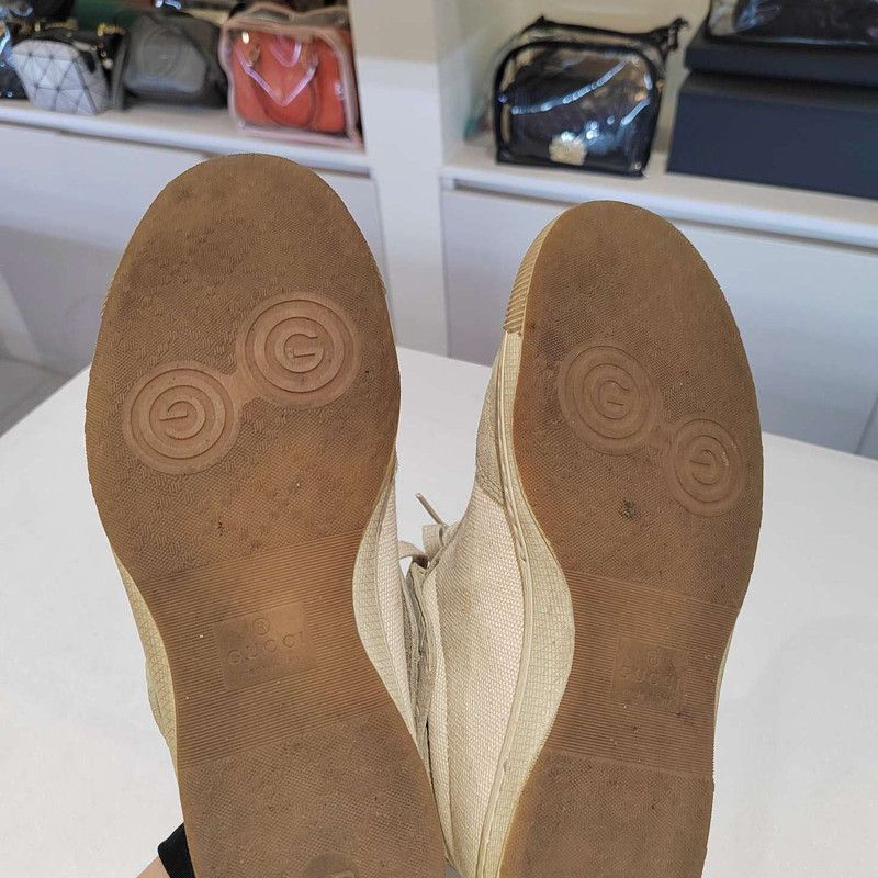 Gucci Gucci Brown High-Top Logo Sneakers for Men and Women 0079 Size US 6.5 / EU 39-40 - 6 Thumbnail