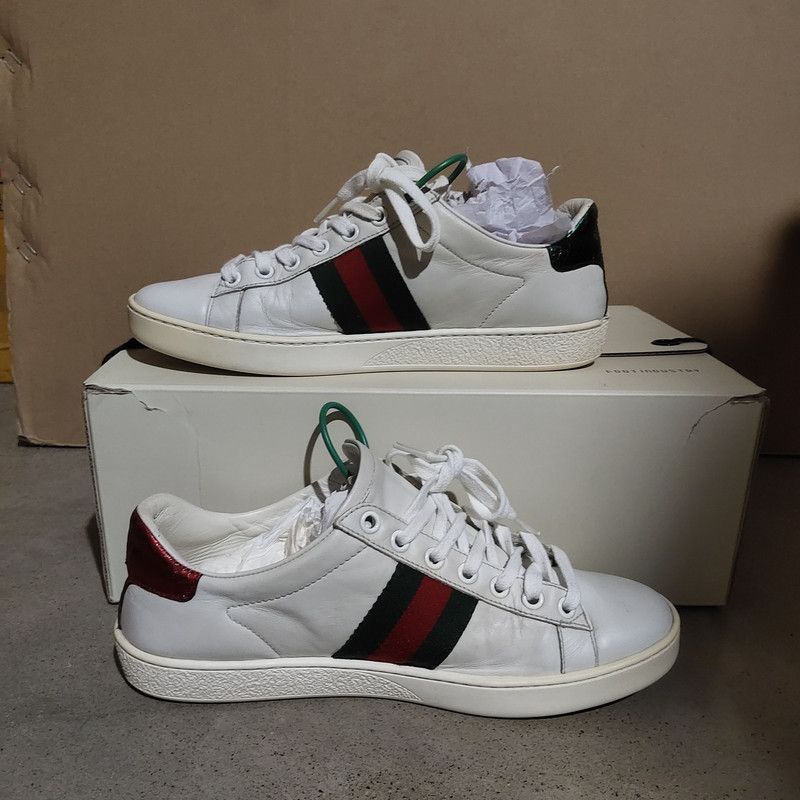 Gucci Gucci Ace Leather Fashion Sneakers for Men 0079 Size US 10 / EU 43 - 2 Thumbnail