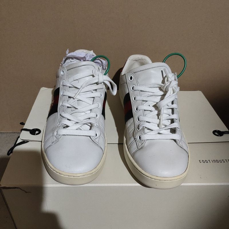 Gucci Gucci Ace Leather Fashion Sneakers for Men 0079 Size US 10 / EU 43 - 4 Thumbnail