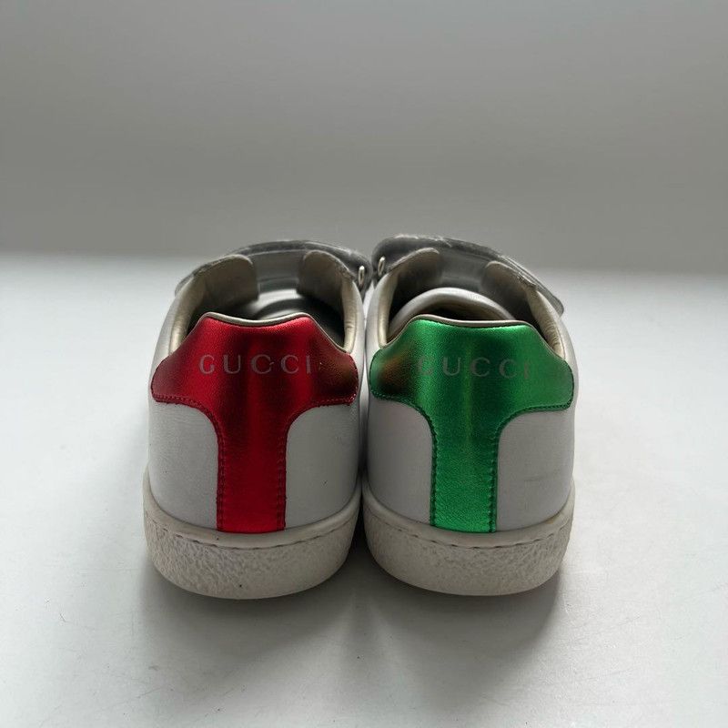 Gucci Gucci Kids White Leather Ace Sneakers 0079 Size US 5 / EU 37 - 4 Thumbnail