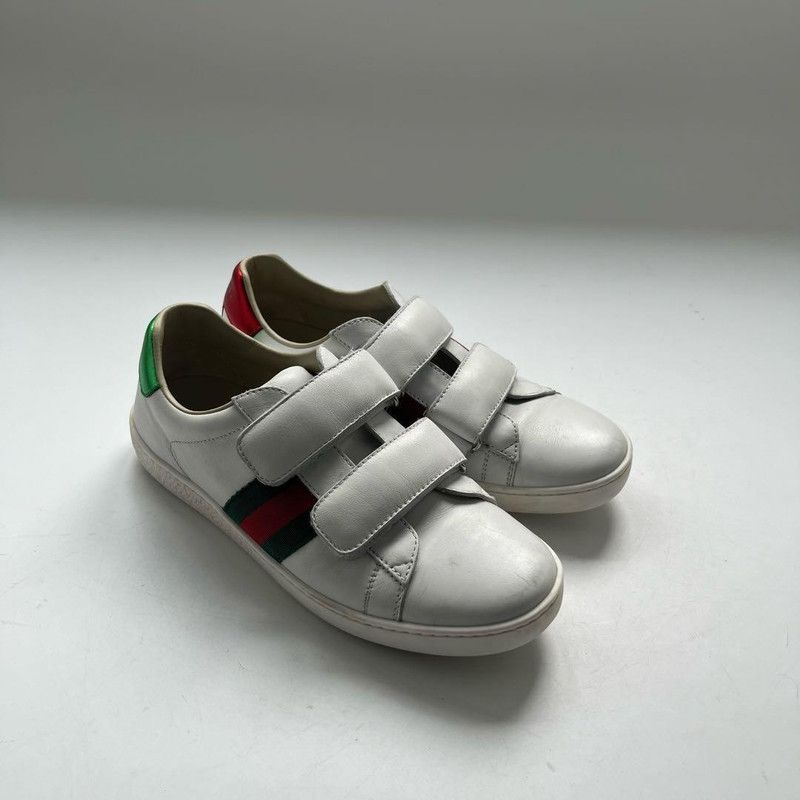 Gucci Gucci Kids White Leather Ace Sneakers 0079 Size US 5 / EU 37 - 2 Thumbnail