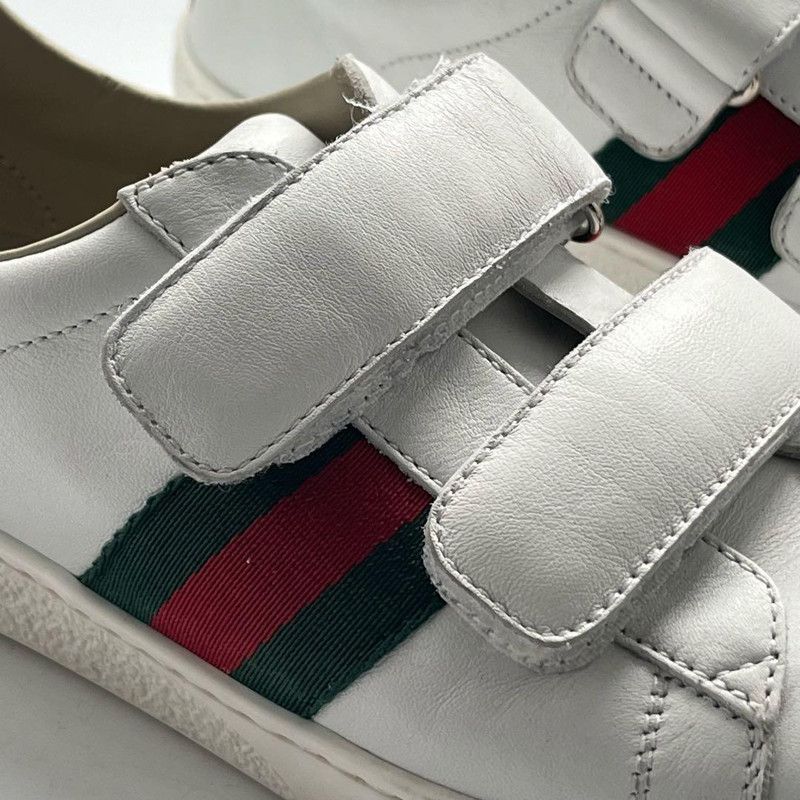 Gucci Gucci Kids White Leather Ace Sneakers 0079 Size US 5 / EU 37 - 7 Thumbnail