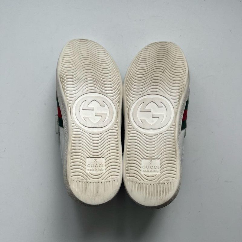 Gucci Gucci Kids White Leather Ace Sneakers 0079 Size US 5 / EU 37 - 5 Thumbnail