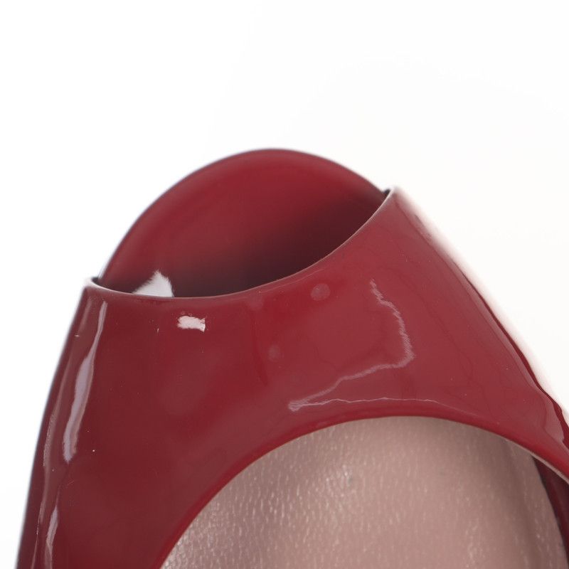 Gucci Gucci Red Peep-Toe Wedge Heels 0079 Size US 5 / IT 35 - 11 Thumbnail