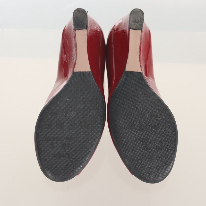 Gucci Gucci Red Peep-Toe Wedge Heels 0079 Size US 5 / IT 35 - 6 Thumbnail