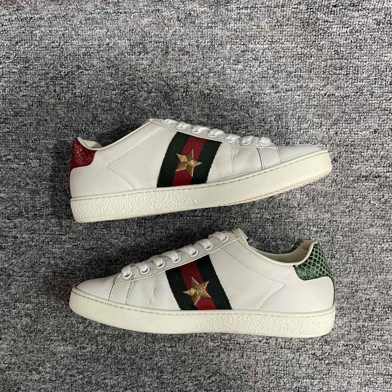 Gucci Gucci ACE Leather Embroidered Sneakers for Women 0079 Size US 4.5 / IT 34.5 - 11 Thumbnail