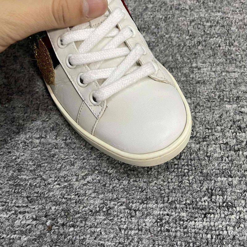 Gucci Gucci ACE Leather Embroidered Sneakers for Women 0079 Size US 4.5 / IT 34.5 - 7 Thumbnail