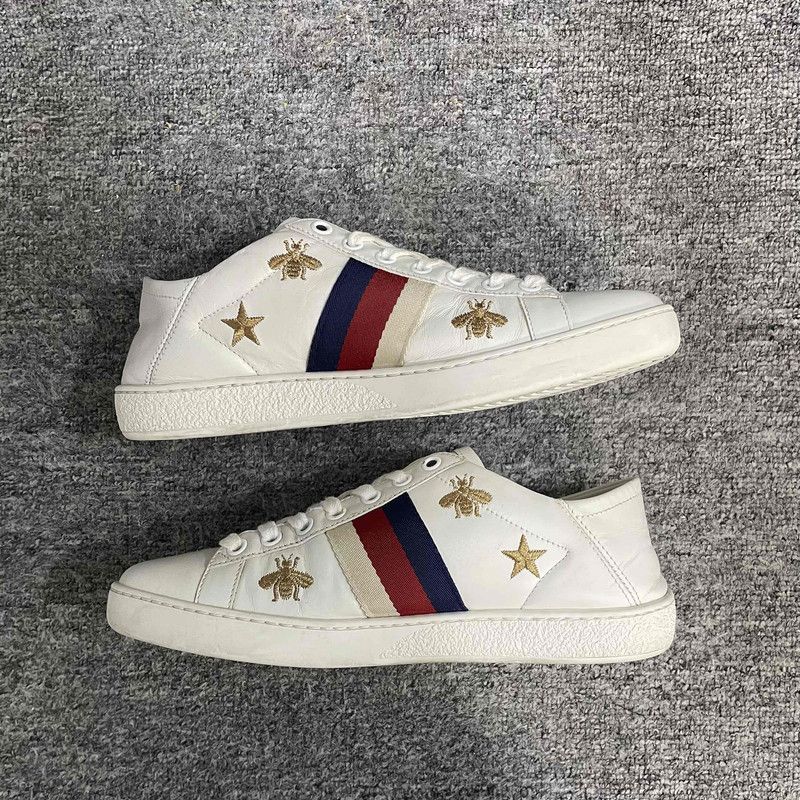 Gucci Gucci Ace Bee and Star Low-Top Sneakers 0079 Size US 8 / IT 38 - 11 Thumbnail