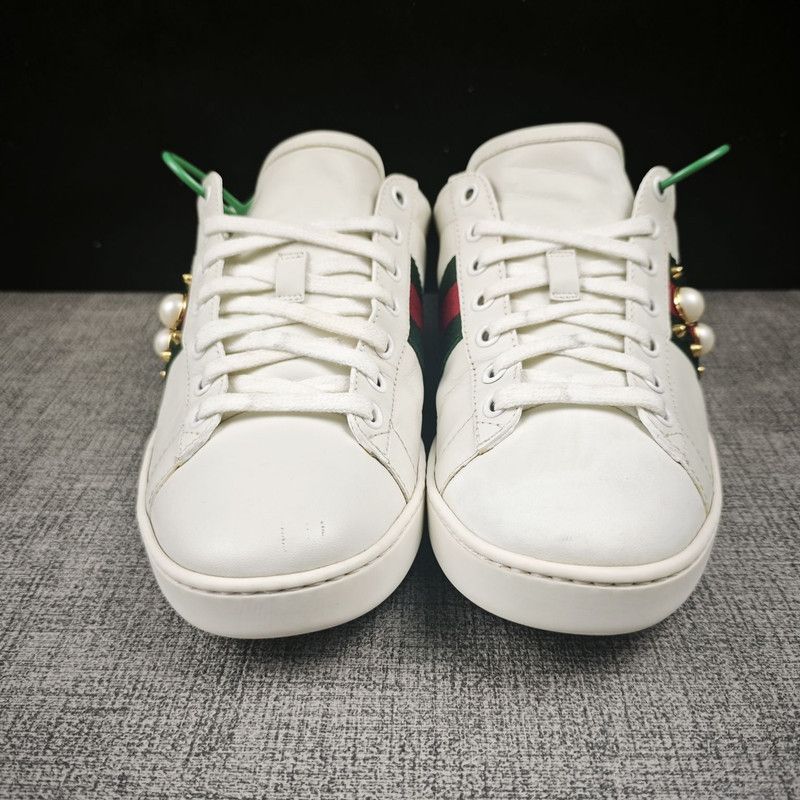 Gucci Gucci ACE Studded Leather Sneakers for Women 0079 Size US 7.5 / IT 37.5 - 2 Thumbnail