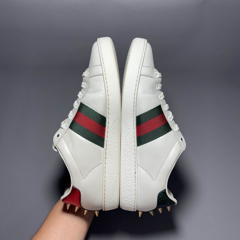 Gucci Gucci Ace Leather Studded Fashion Sneakers for Women 0079 Size US 6.5 / IT 36.5 - 8 Thumbnail
