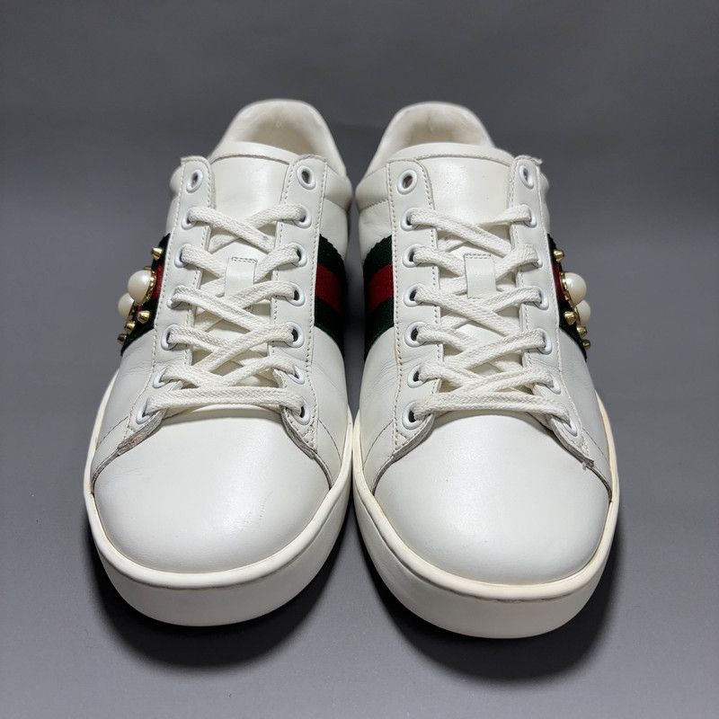 Gucci Gucci Ace Leather Studded Fashion Sneakers for Women 0079 Size US 6.5 / IT 36.5 - 2 Thumbnail