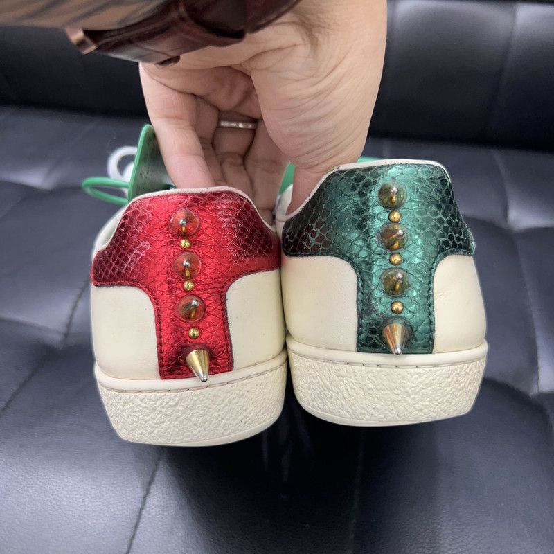 Gucci Gucci ACE Leather Studded Fashion Sneakers for Women 0079 Size US 6.5 / IT 36.5 - 3 Thumbnail
