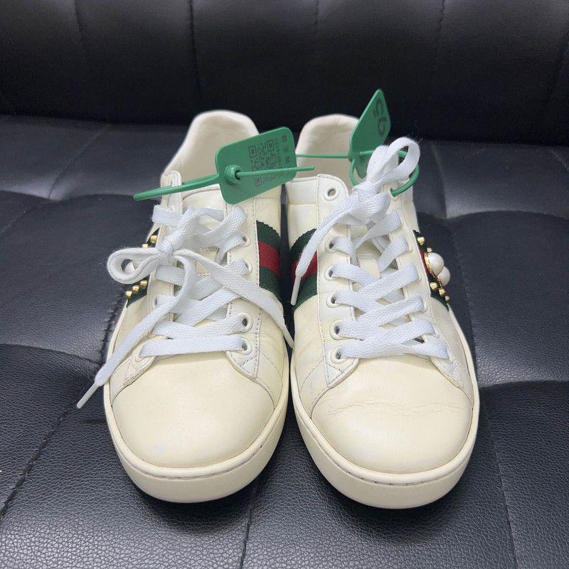 Gucci Gucci ACE Leather Studded Fashion Sneakers for Women 0079 Size US 6.5 / IT 36.5 - 2 Thumbnail