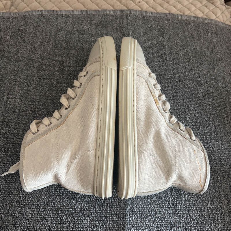 Gucci GUCCI High-Top Monogram Canvas Sneakers for Women 0079 Size US 5 / IT 35 - 9 Thumbnail