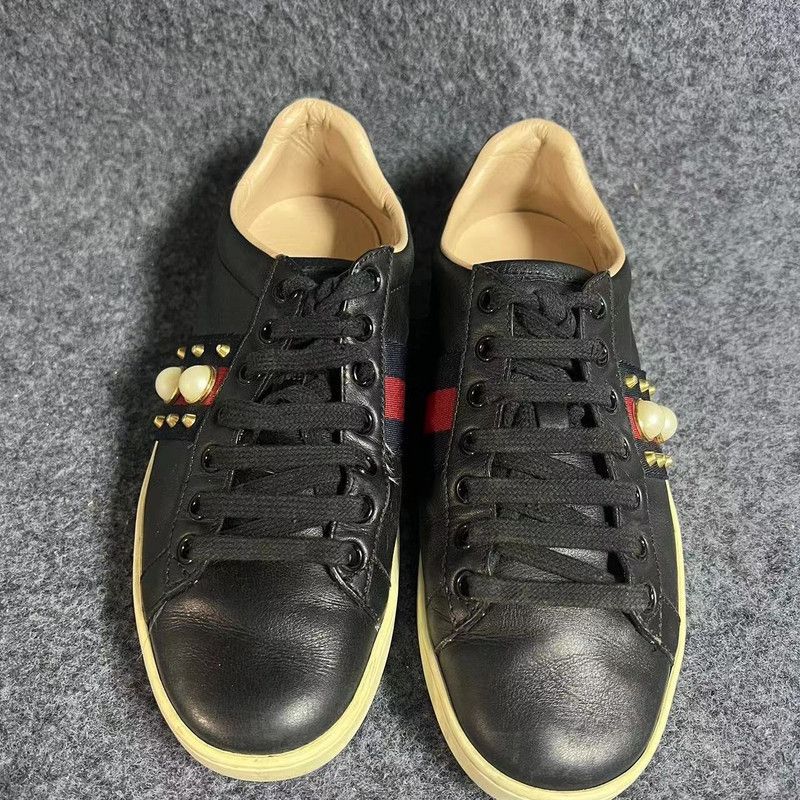 Gucci Gucci Ace Leather Studded Fashion Sneakers for Women 0079 Size US 5 / IT 35 - 2 Thumbnail