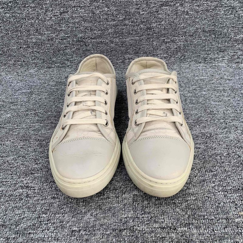 Gucci Gucci Beige Canvas GG Logo Low-Top Sneakers 0079 Size US 6 / IT 36 - 2 Thumbnail